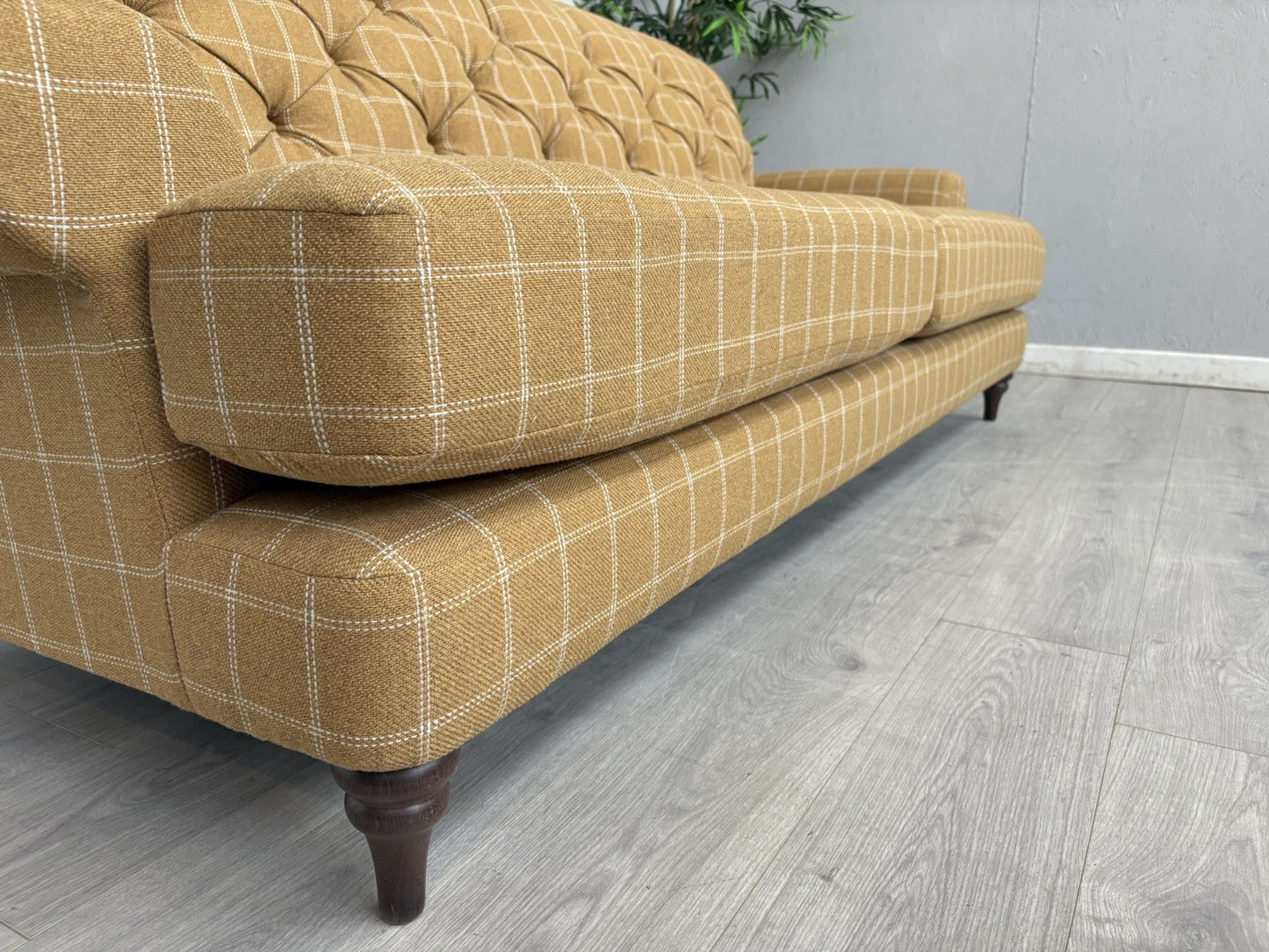 Dunelm - CANTERBURY 4 Seater Chesterfield Sofa, Check Ochre - RRP £1399