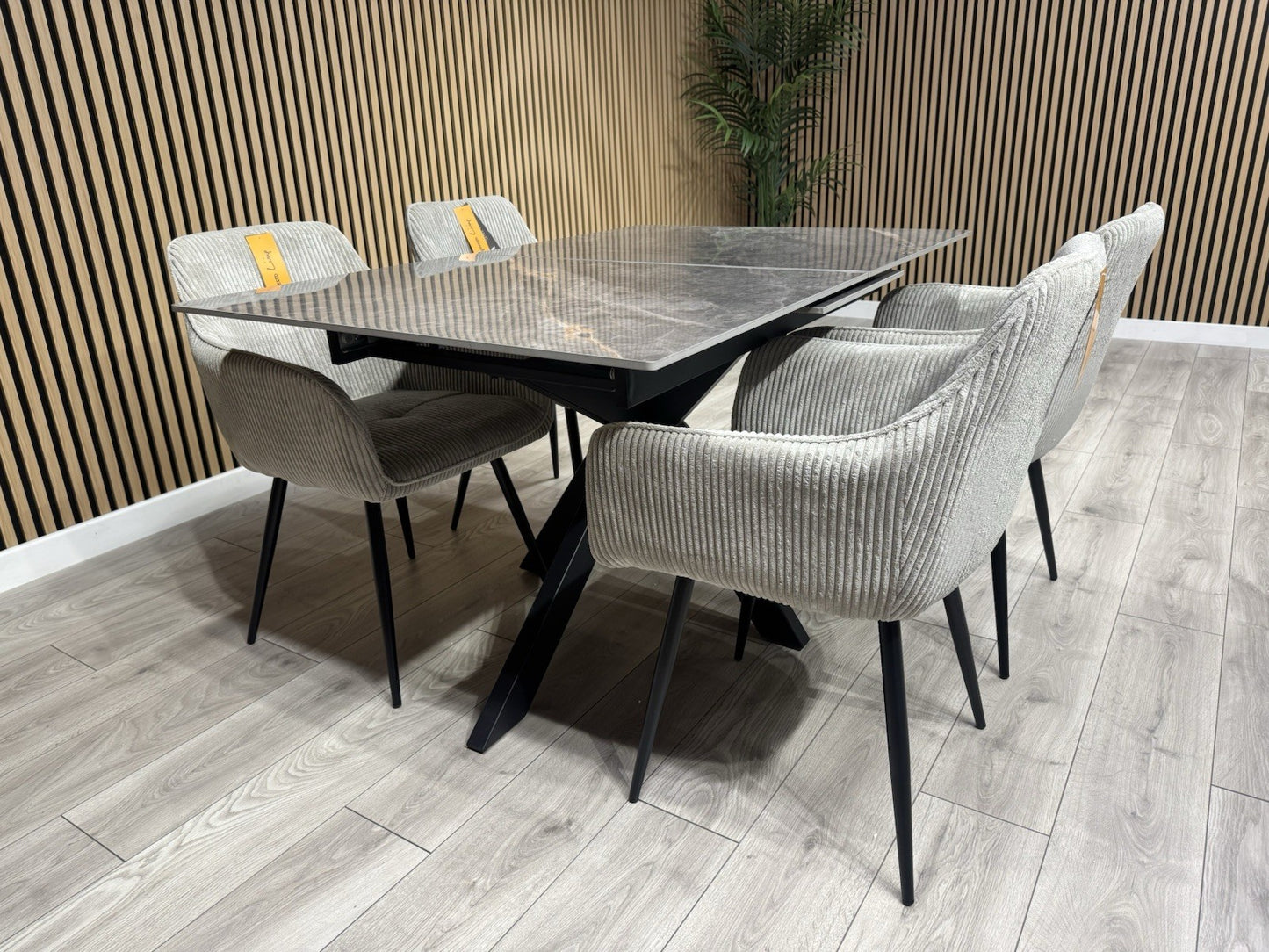 NEXT Sample - CRETE Marble Effect Extending Dining Table + 4 x Chairs. RRP £1899