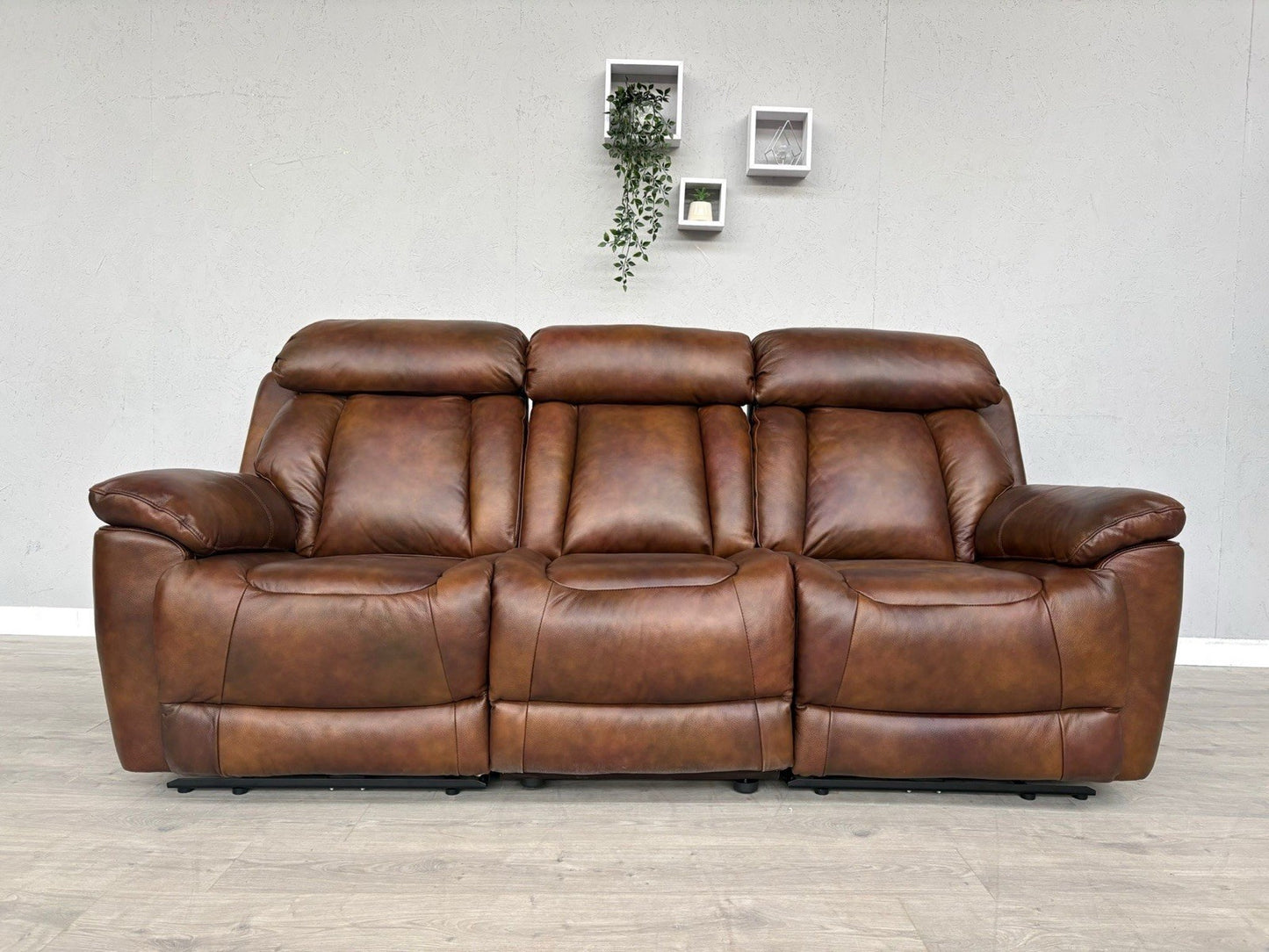 DFS Bravado Leather 3 Seater Sofa, Power Recliners, Fold Down Table - RRP £1,999