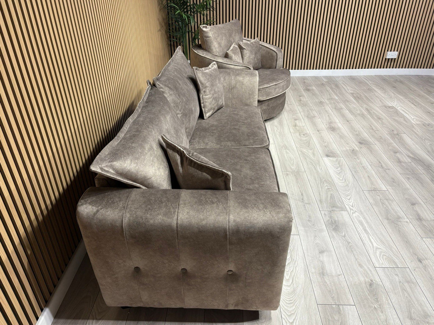 DFS - CHERISHED Style 3 Seater Sofa + Swivel Armchair, Formal Back - RRP £2,248