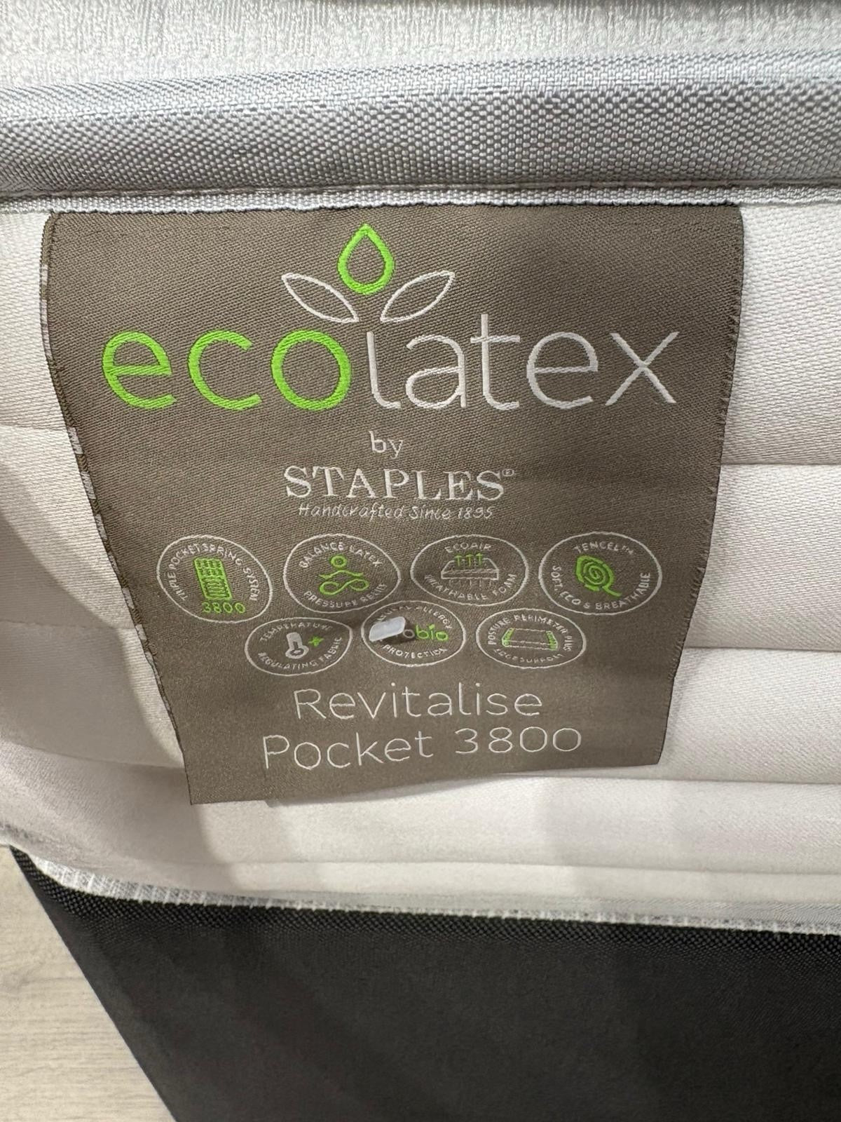 Staples and Co Eco Revitalise Pocket 3800 Mattress, 6ft Superking - RRP £1,899