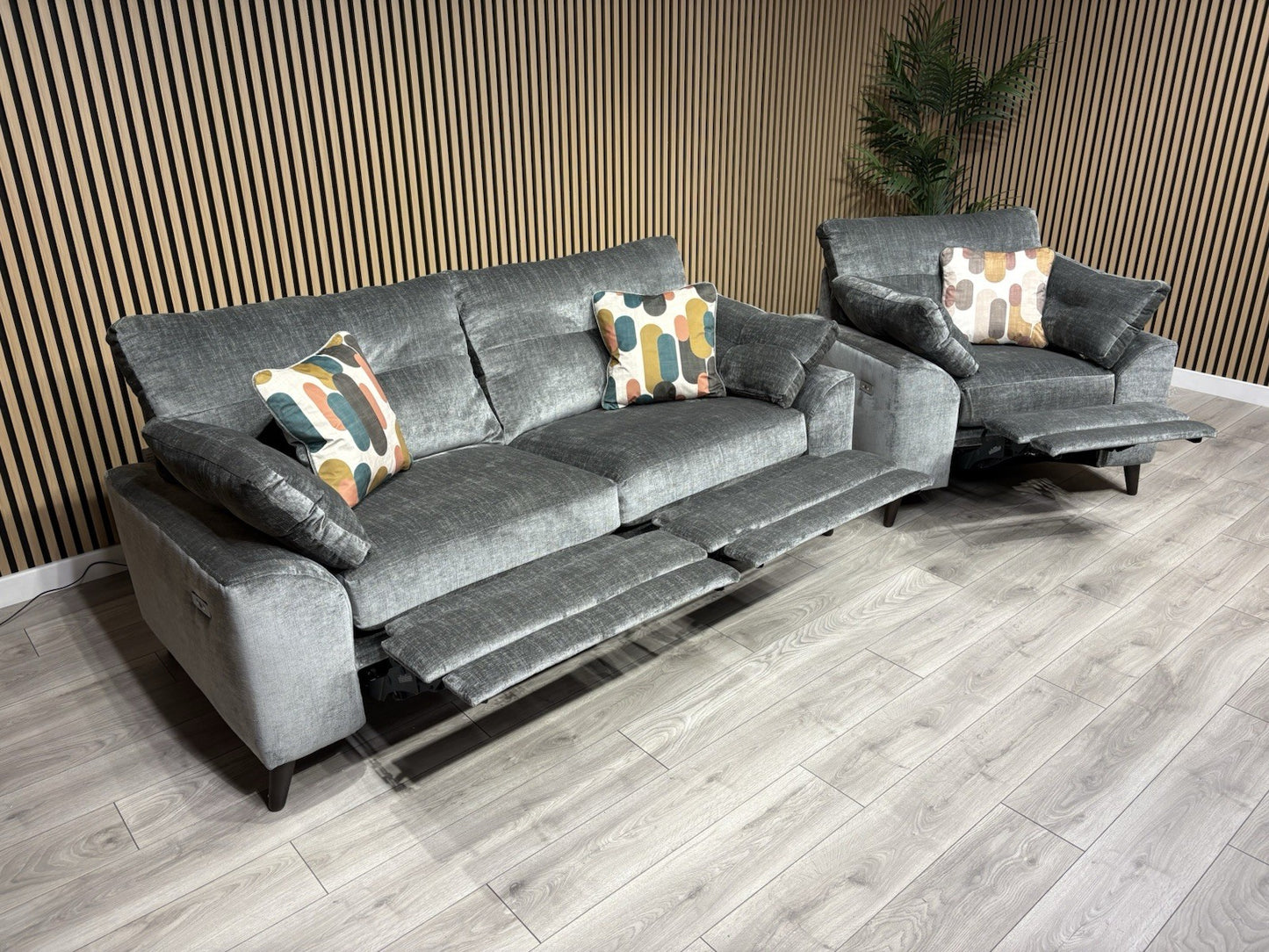 Furniture Village MALIBU Fabric 3 Seater Sofa + Armchair, Recliners - RRP £3,440