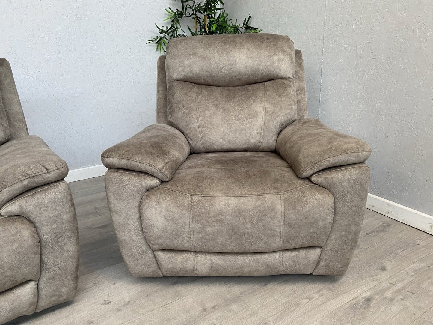 Furniture Village SLOANE Fabric 3 Seater Sofa + Armchair, Power Recliners