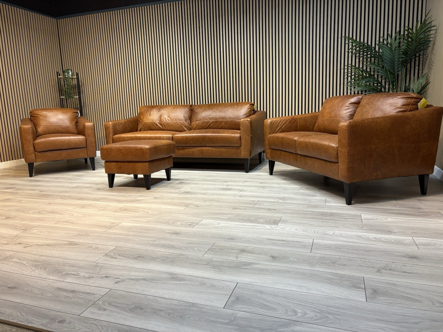 John Lewis BAILEY Style Leather 3 + 2 Seater Sofas, Armchair + Stool - RRP £4648