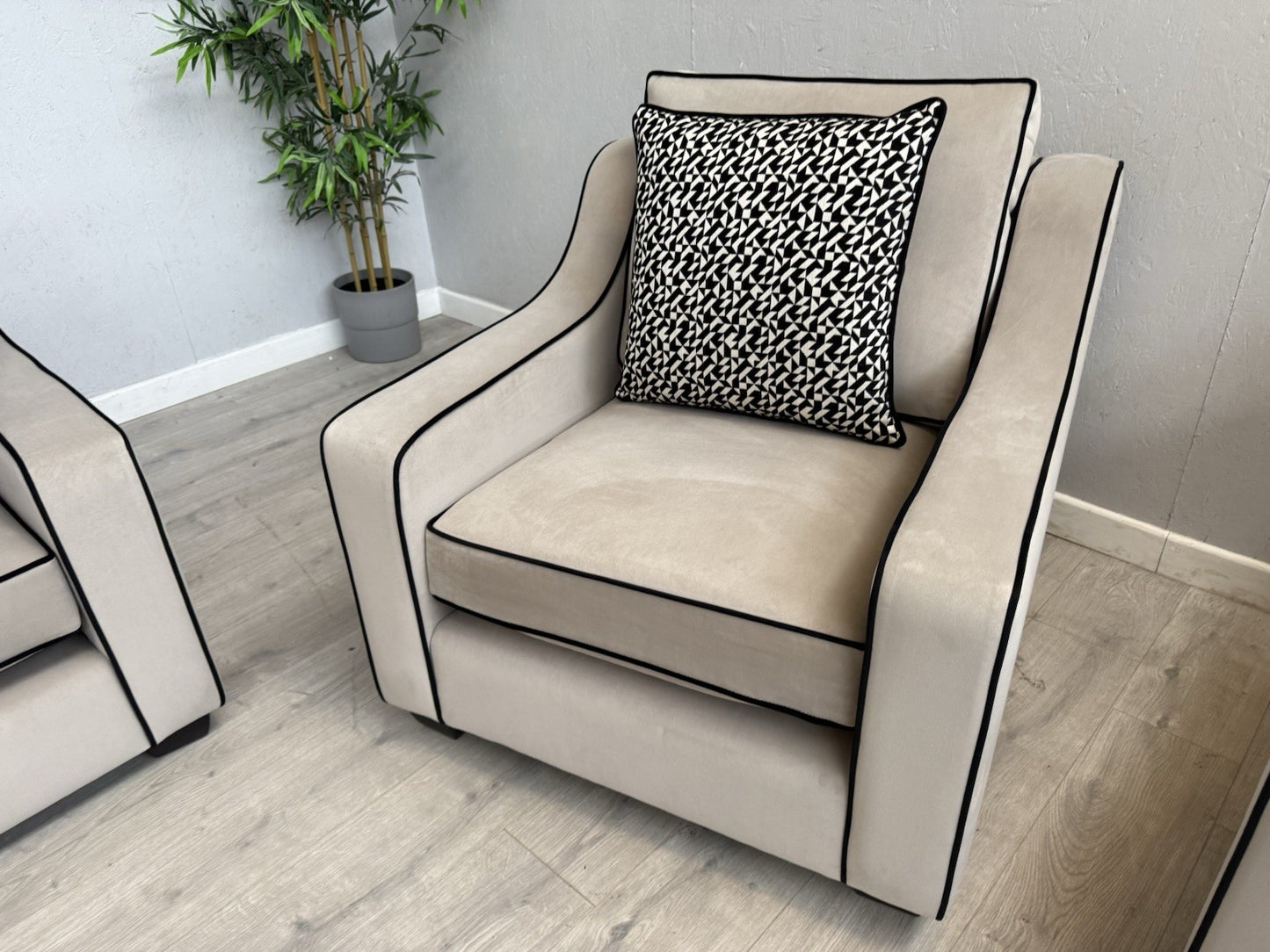 Furniture Village CELINE Fabric 3 Seater Sofa + 2 x Armchairs - RRP £5,685