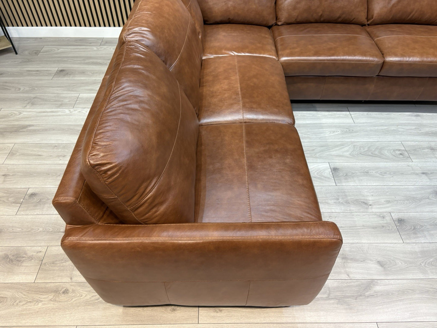 John Lewis BAILEY Style Leather 2 Corner 2 Sofa, Tan - RRP £3,679