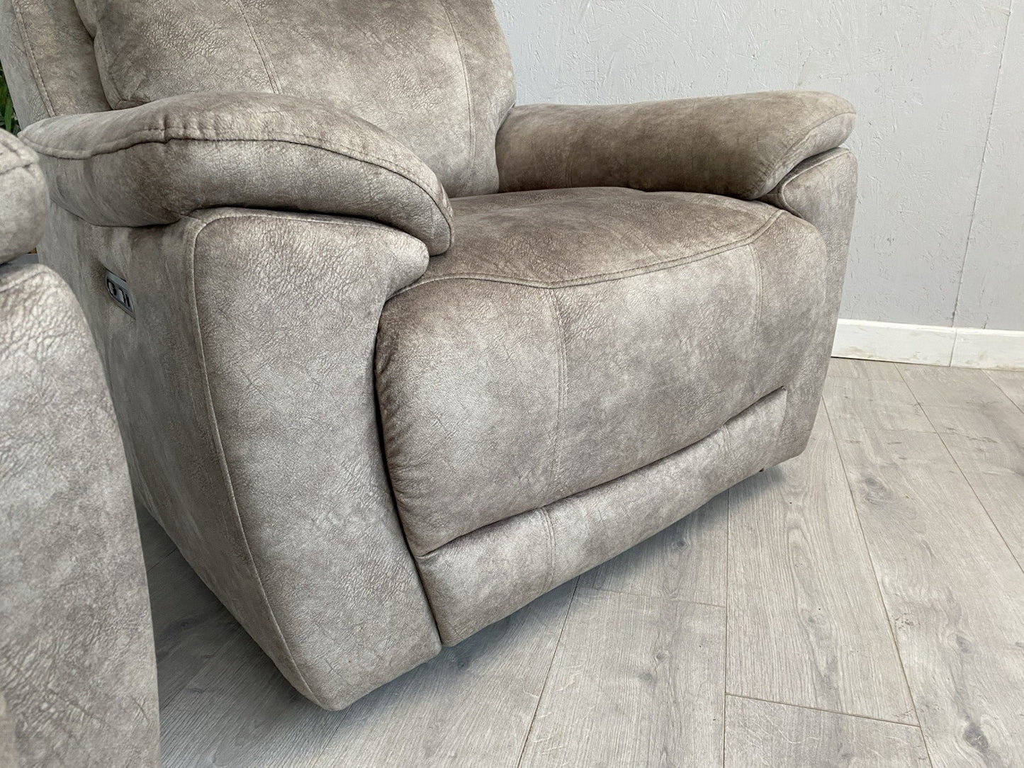 Furniture Village SLOANE Fabric 3 Seater Sofa + Armchair, Power Recliners
