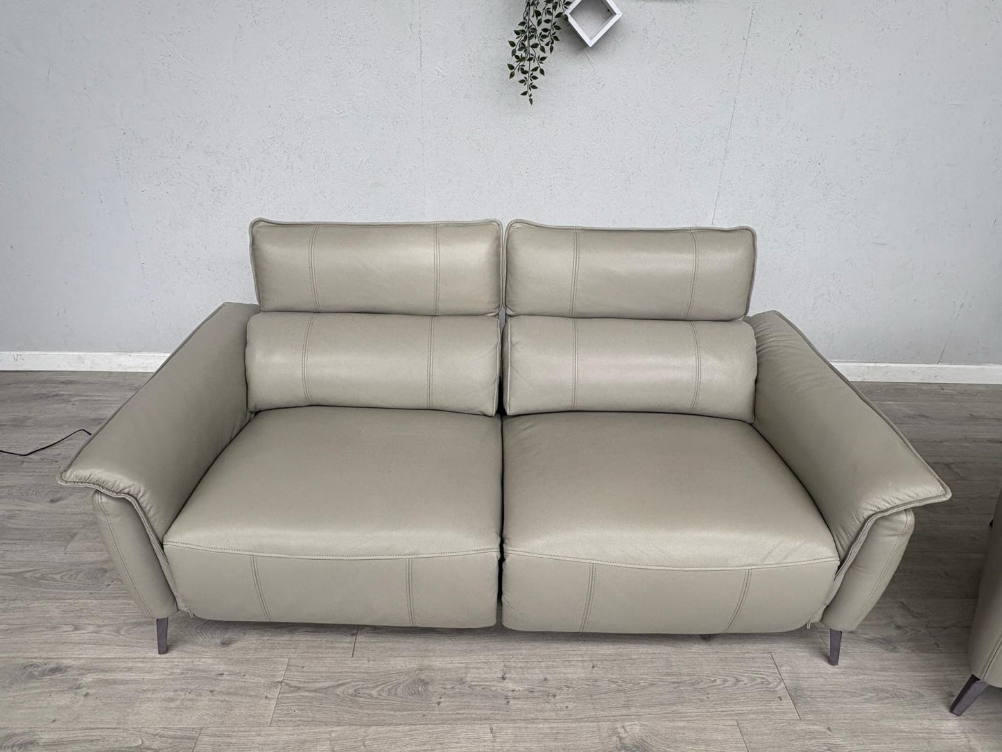 F. Village JUDE Leather 3 Seater Sofa + Armchair, Power Recliners - RRP £4,390
