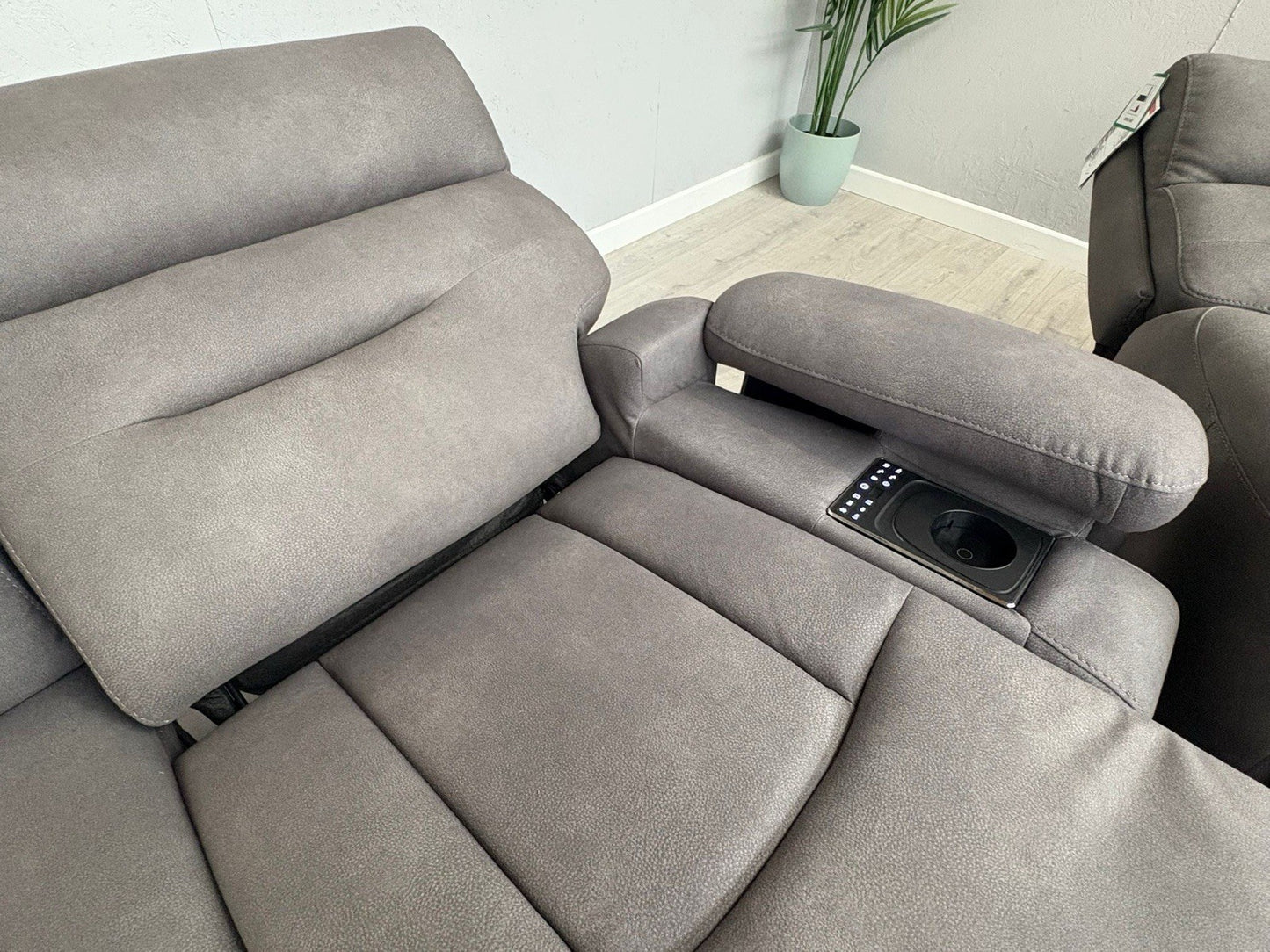 Furniture Village CINEMAX 3 + 2 Seater Power Recliner Media Sofa Set + Footstool