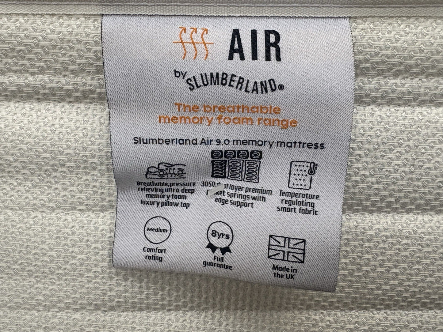 Slumberland AIR 9 Memory Pocket 5ft Kingsize Mattress, Medium - RRP £1,149