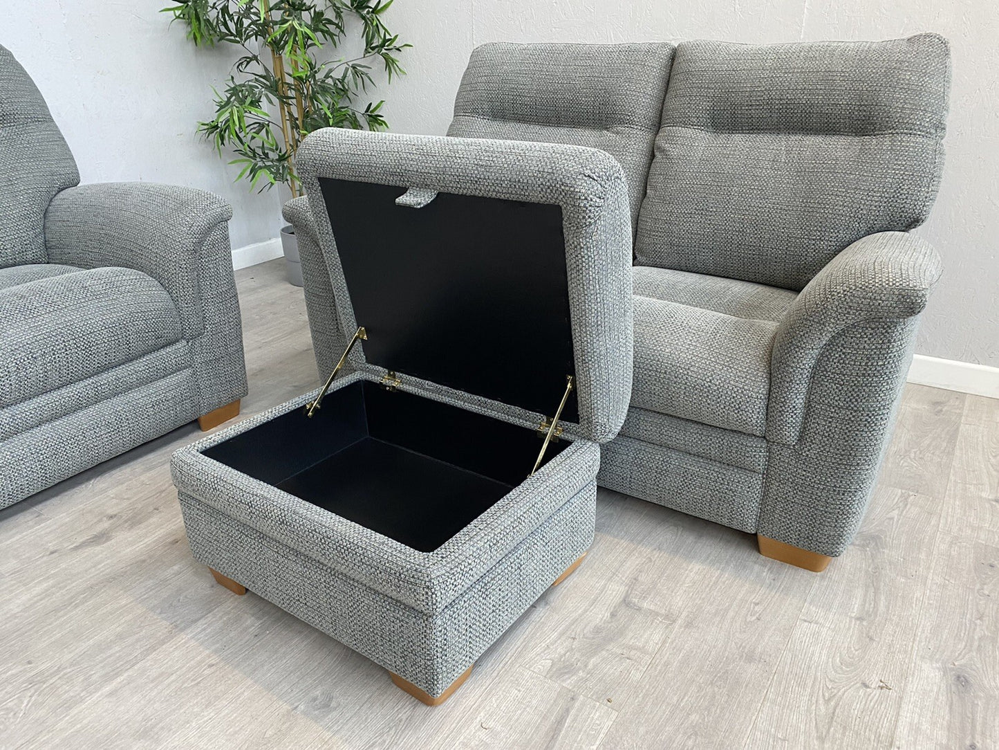 Parker Knoll - HUDSON 23 Fabric 3 Seater + 2 Seater Sofas + Stool - RRP £5,215