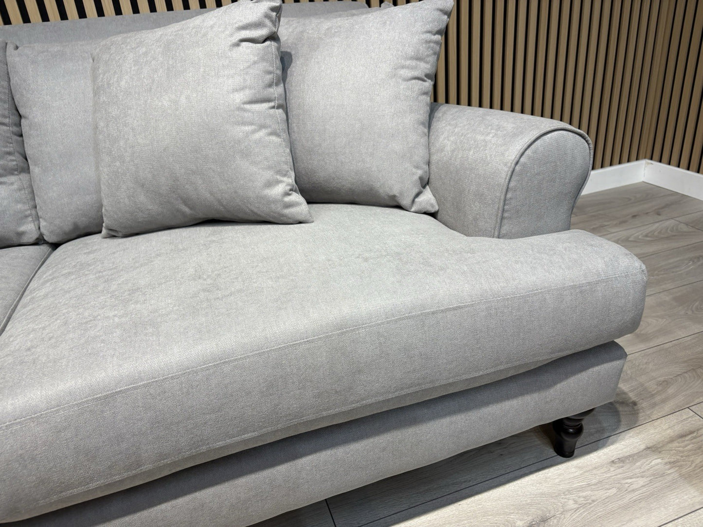 Laura Ashley LYNDEN Style Fabric 3 Seater + 2 Seater Sofa Set, Grey - RRP £2,500