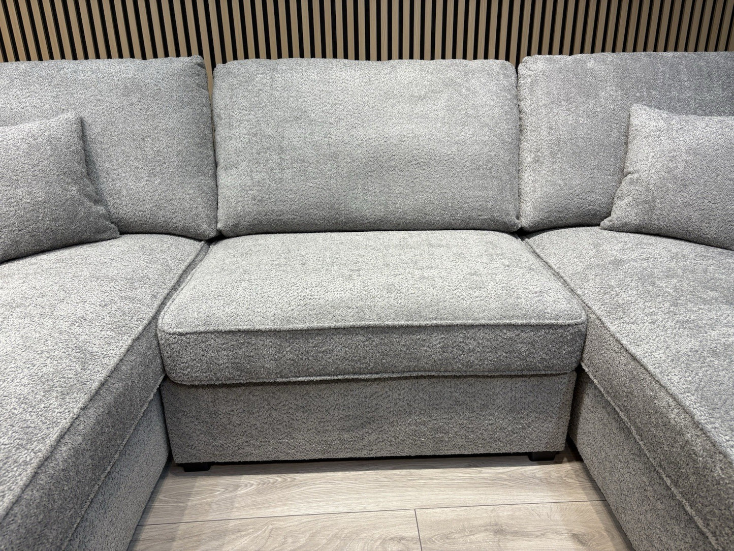 CARNABY Premium Fabric U Shaped Corner Chaise Sofa + Footstool - RRP £1,999