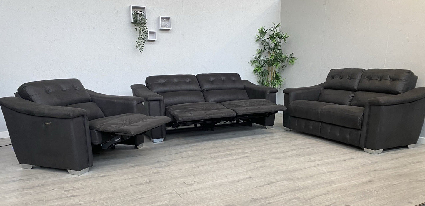 DFS - La-Z-Boy NEW HOLLYWOOD Fabric 3 + 2 Seater Sofas + Cuddler Armchair, Power