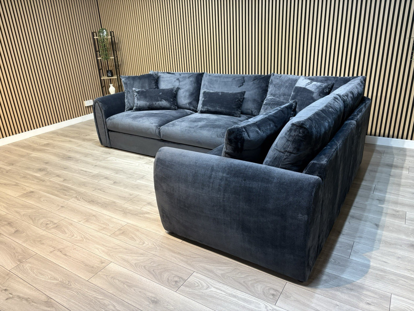 Sofology MARBLE ARCH Style Fabric RHF Corner Sofa, Black - RRP £3,599