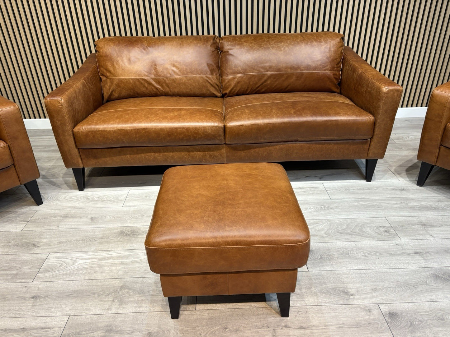 John Lewis BAILEY Style Leather 3 + 2 Seater Sofas, Armchair + Stool - RRP £4648