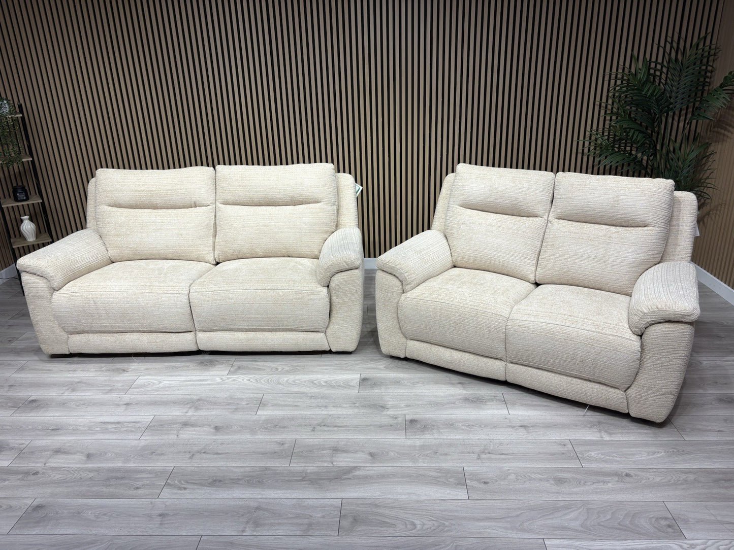 NAVONA 3 Seater + 2 Seater Fabric Sofa Set, Power Recliners - RRP £3,298