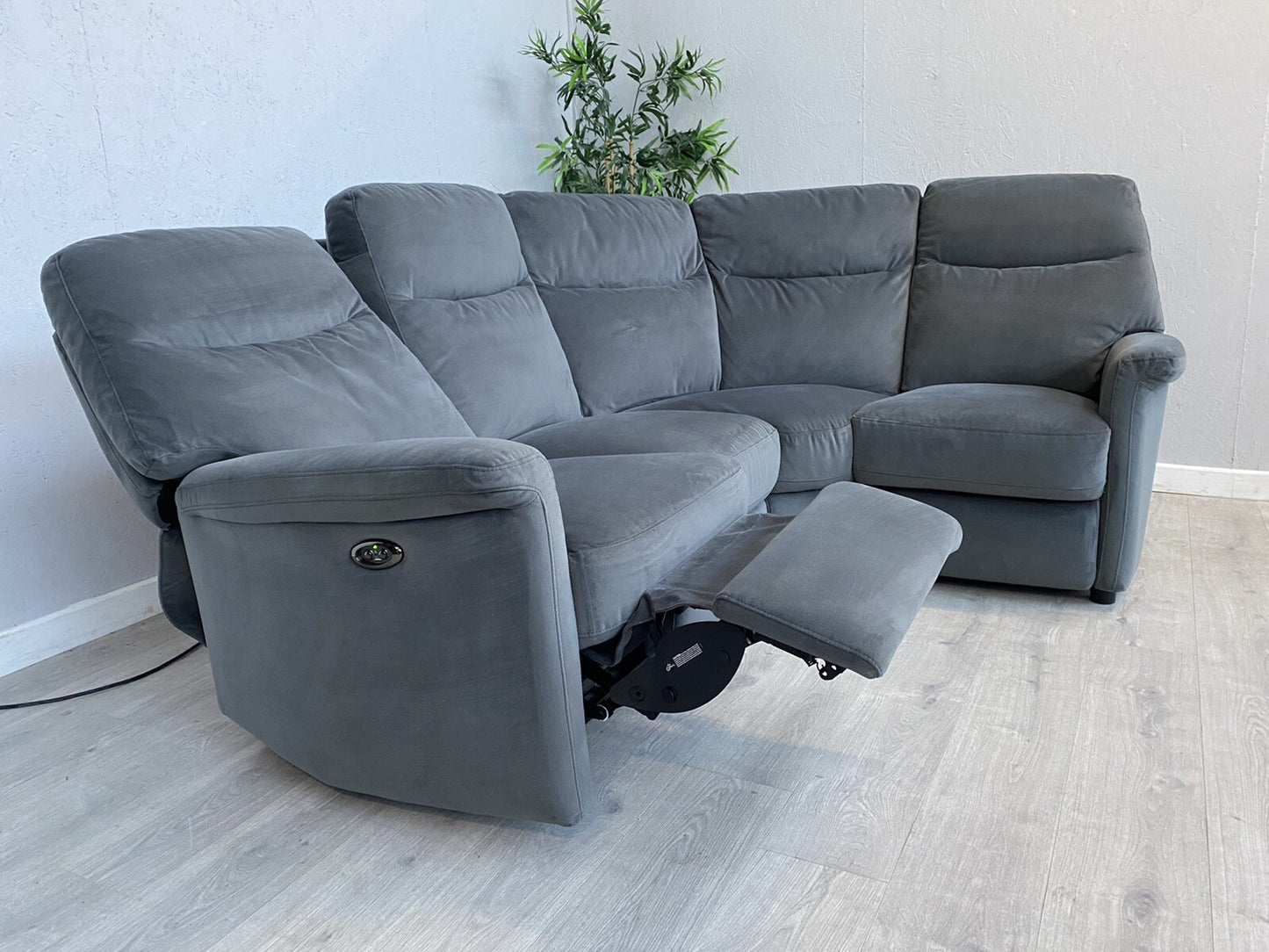 Furniture Village LILLE Fabric Compact Corner Sofa, Power Recliner - RRP £1,895