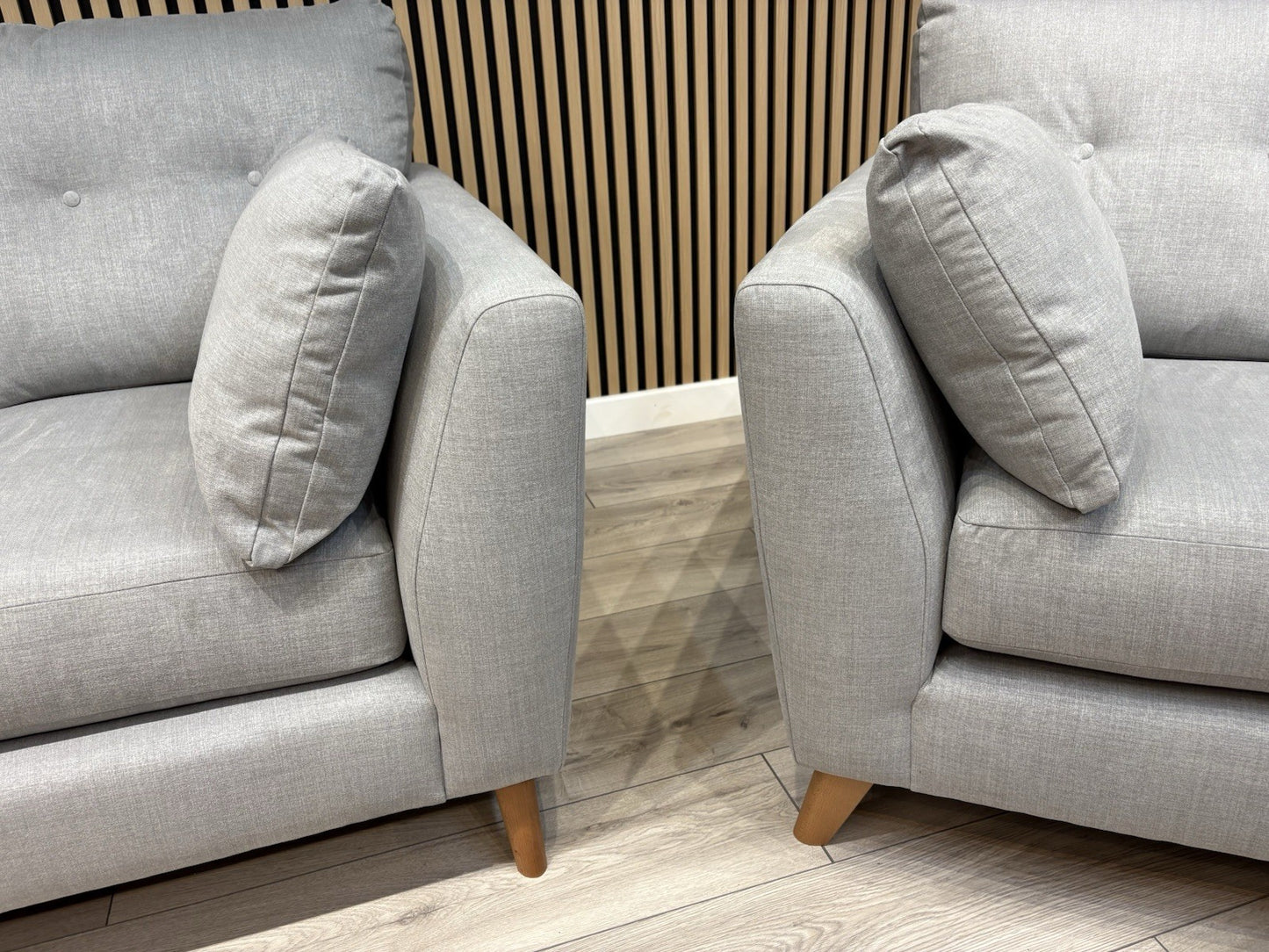 John Lewis ALFIE Fabric 2 x Small 2 Seater Sofa Set, Light Grey - RRP £1,598