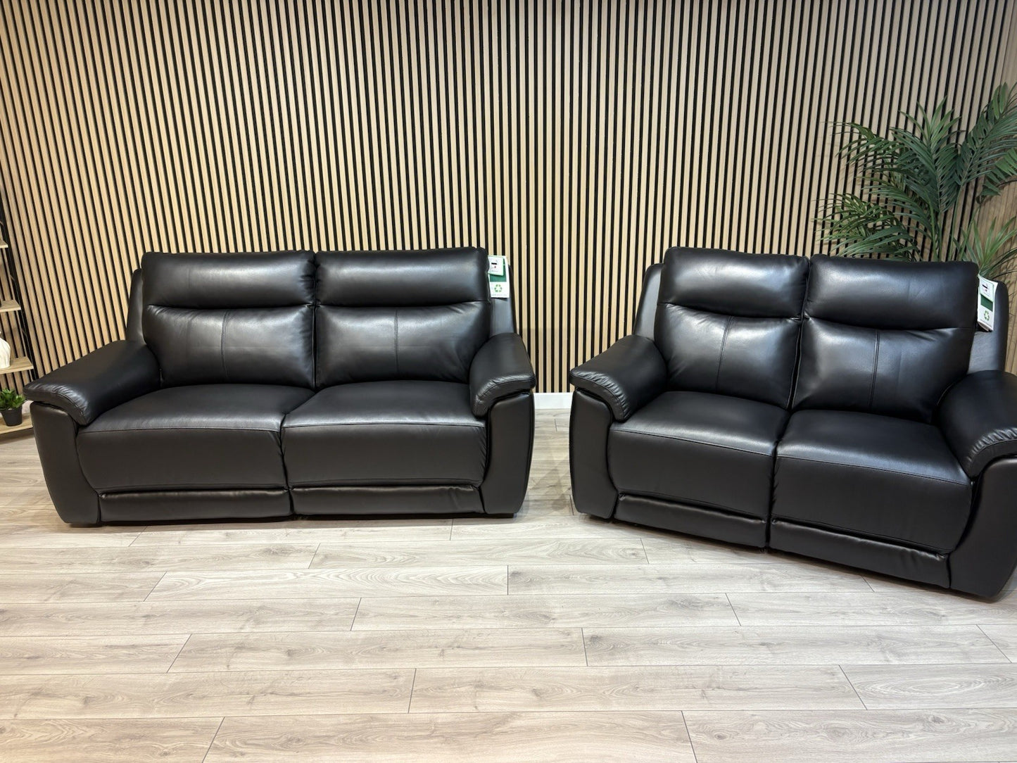 NAVONA 3 Seater + 2 Seater Leather Sofa Set, Power Recliners - RRP £3,498