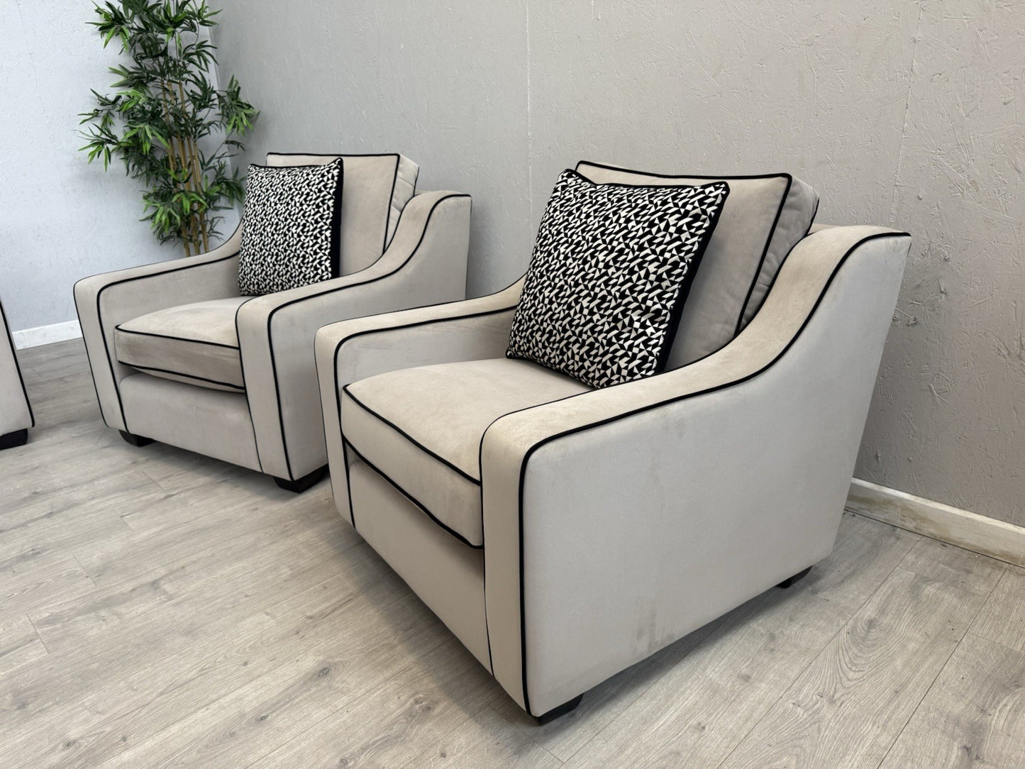Furniture Village CELINE Fabric 3 Seater Sofa + 2 x Armchairs - RRP £5,685