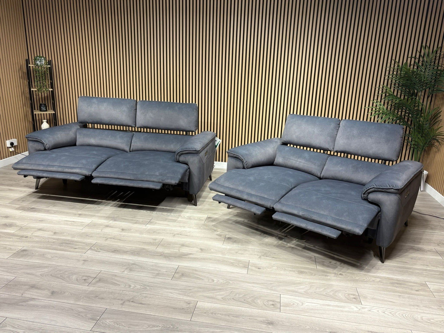 Furniture Village MOET Style Fabric 3 + 2 Seater Power Sofa Set - RRP £3,890