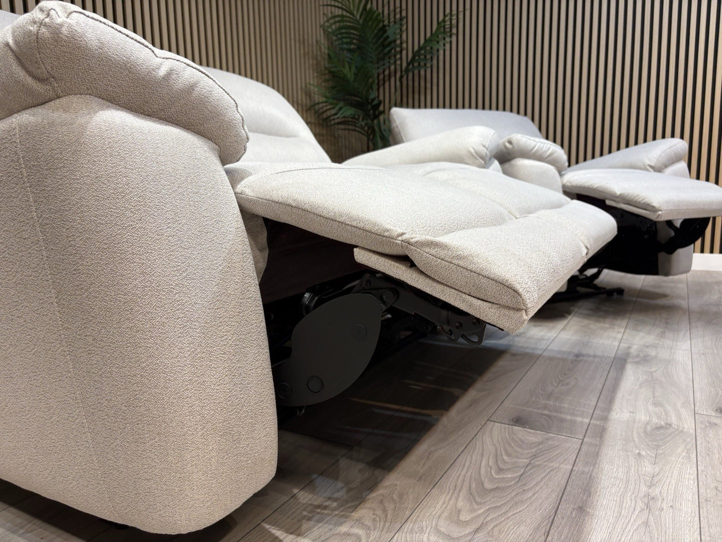 DFS - CAYDANCE Fabric 2 Seater Sofa + Armchair + Stool, Recliners - RRP £2,018