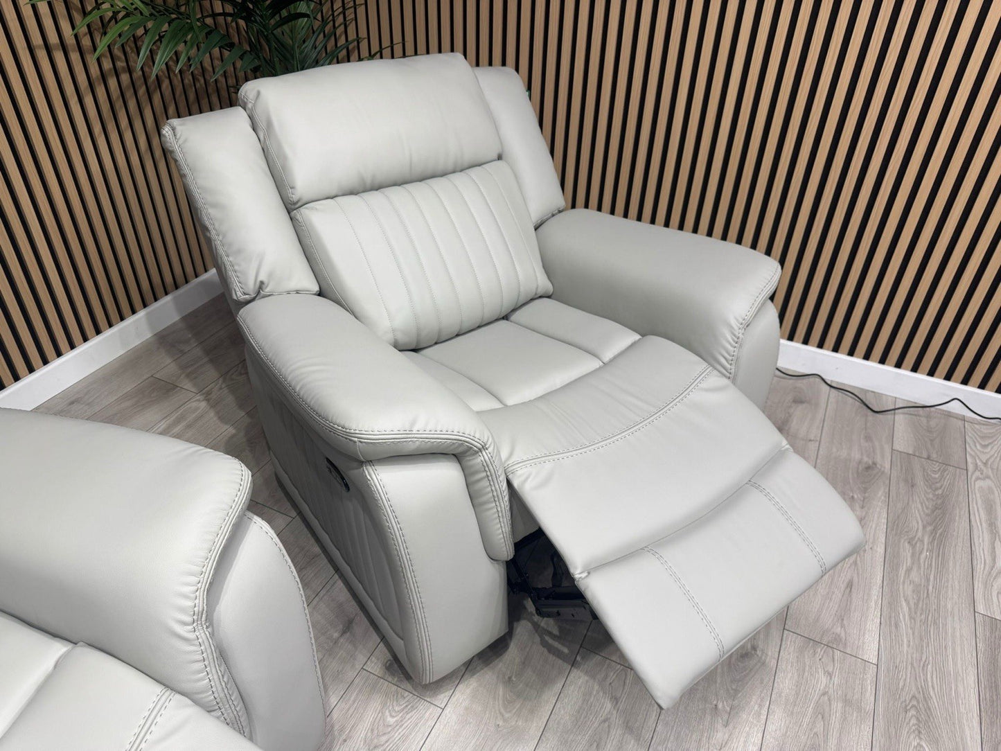 DOMINO Leather 3 Seater Sofa + 2 x Armchairs Set, Power Recliners - RRP £3,495