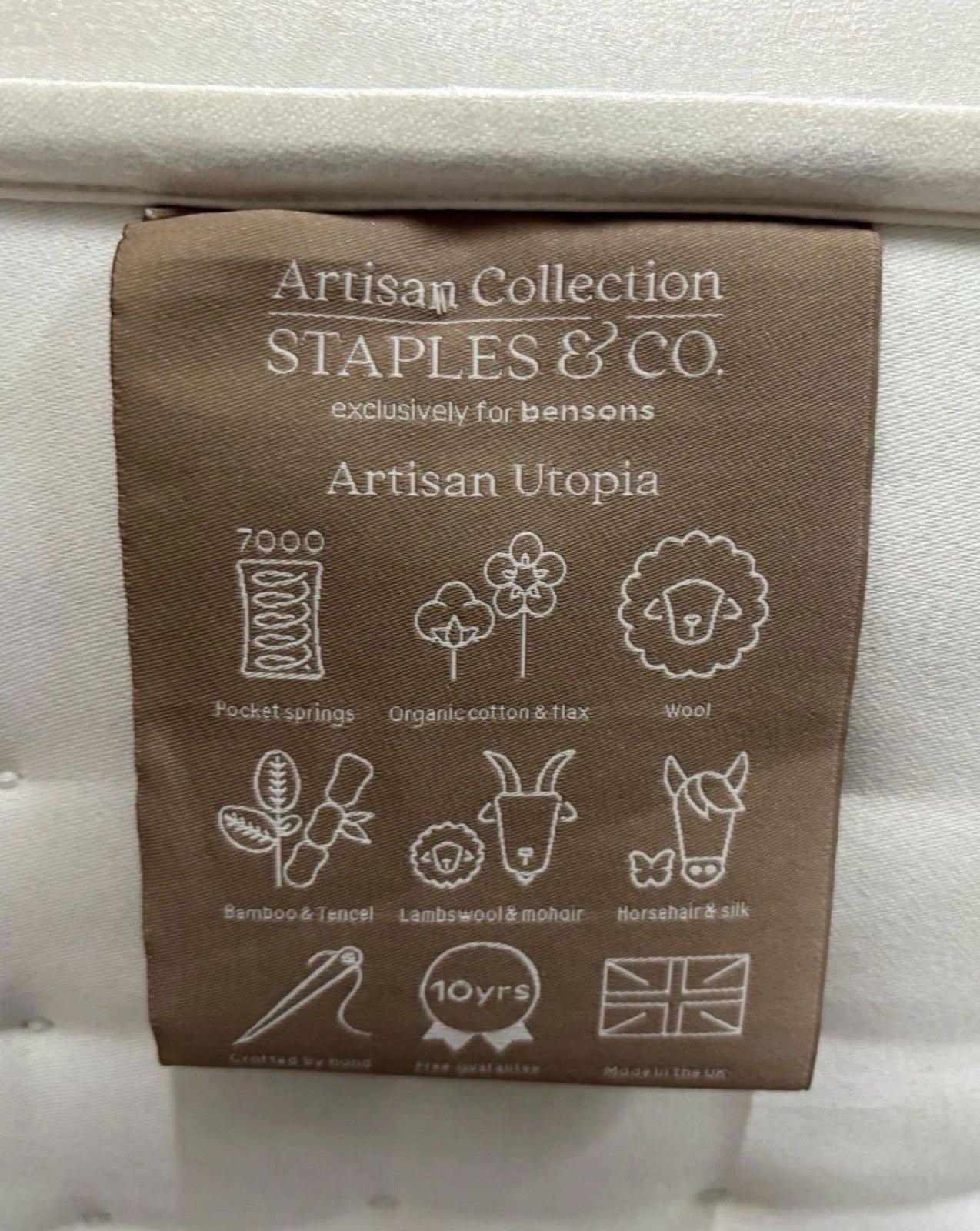 Staples and Co. Artisan UTOPIA Mattress 6ft Superking, Firm - RRP £2,299