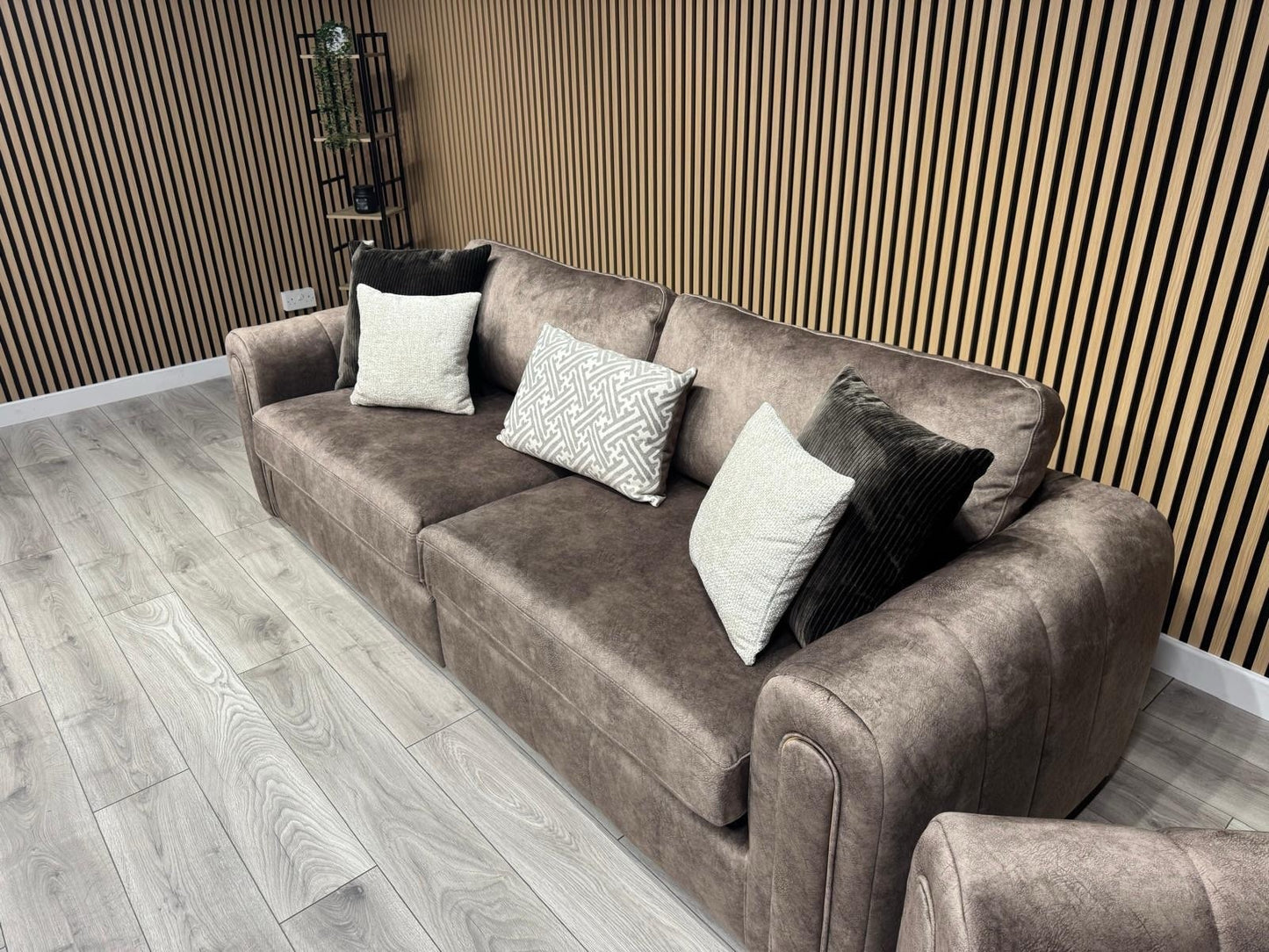 DEVINE Glamour Large Fabric 4 Seater Sofa + Love Chair Armchair - RRP £2,398