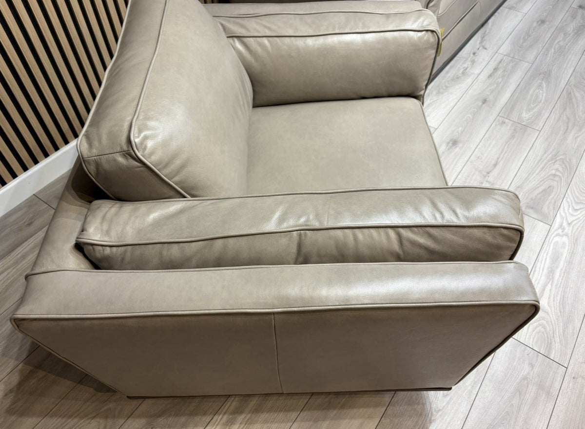 John Lewis Sample VALENCIA Leather Armchair, Greige - RRP £1799