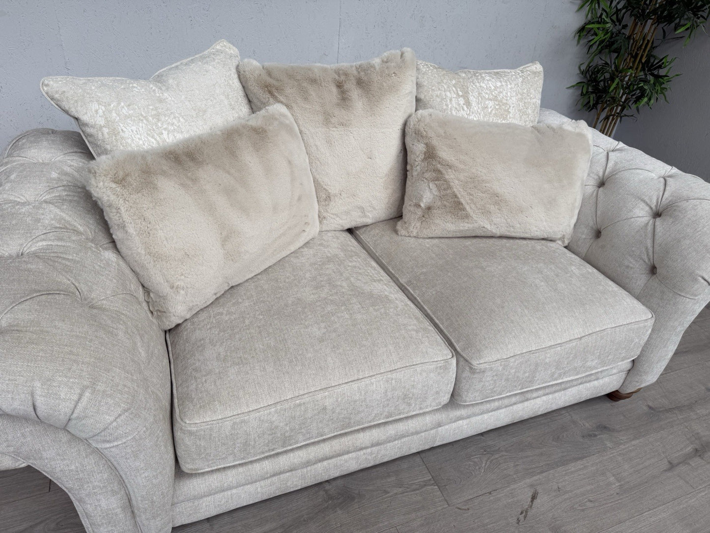 Furniture Village BLENHEIM Fabric 2 Seater Sofa Scatter Back Ivory - RRP £2495
