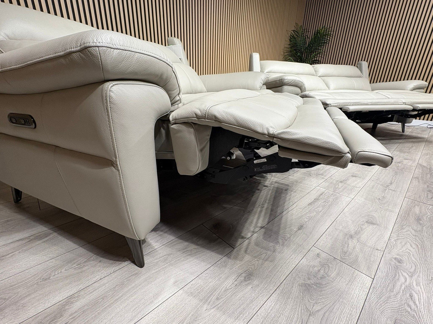 Furniture Village PANACHE Style Leather 3 + 2 Seater Power Recliner Sofa Set