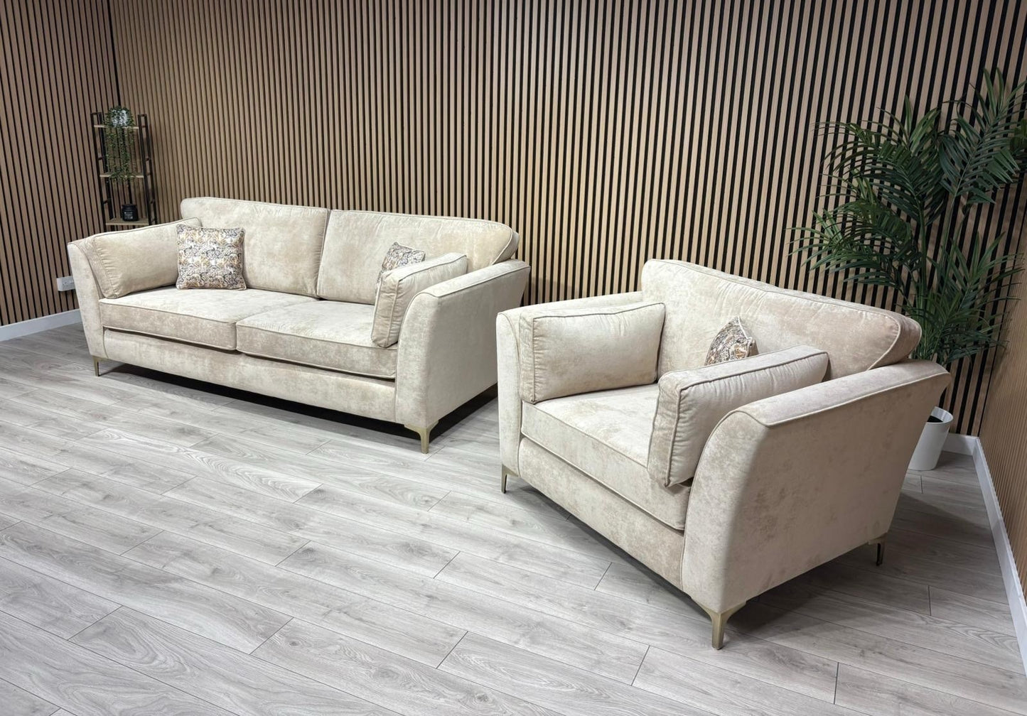 Furniture Village SASHA Fabric 4 Seater Sofa + Large Cuddle Armchair - RRP £3490