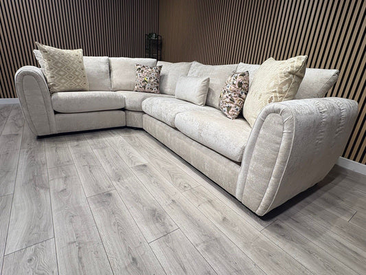 Sofology MARBLE ARCH Style LHF 2 Corner 1 Fabric Corner Sofa, Cream - RRP £3,299