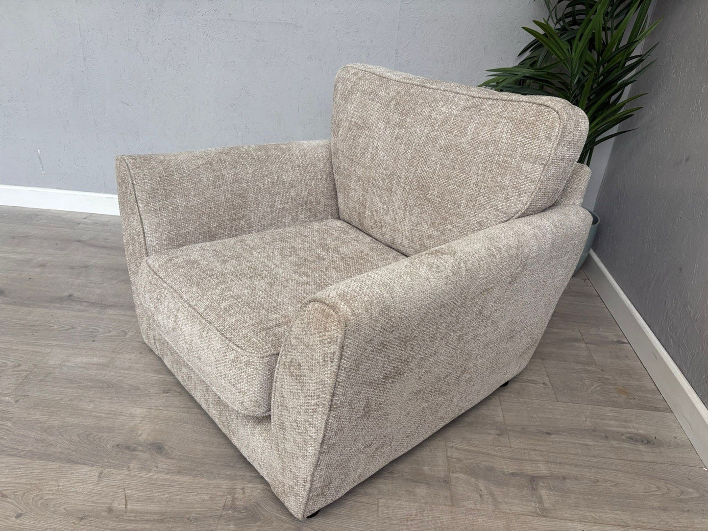 Furniture Village TABITHA Fabric Chair Armchair, Stone - RRP £995