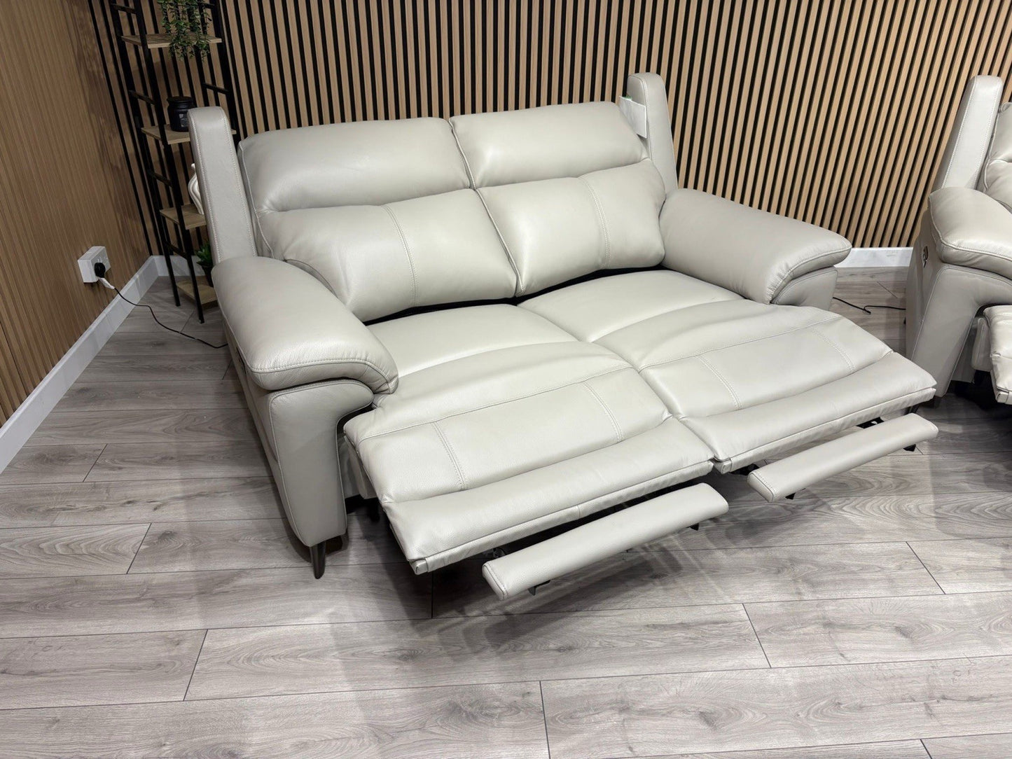 Furniture Village PANACHE Style Leather 3 + 2 Seater Power Recliner Sofa Set