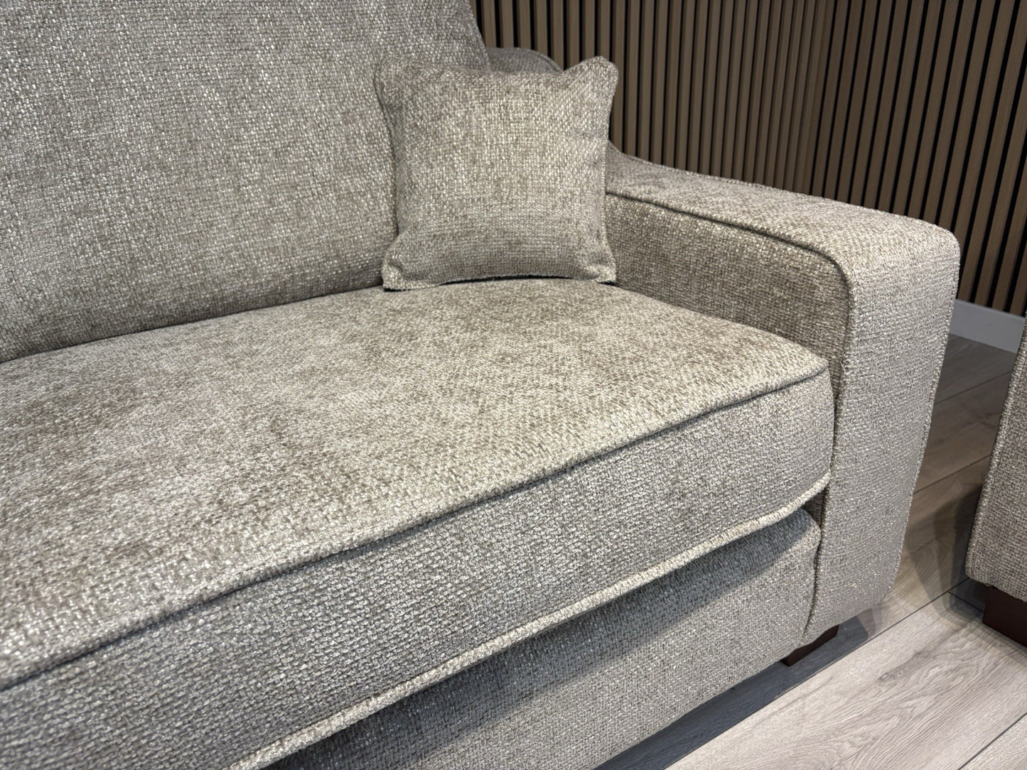 NEBRASKA Premium Fabric 3 Seater + 2 Seater Sofa Set, Stone - RRP £1,899