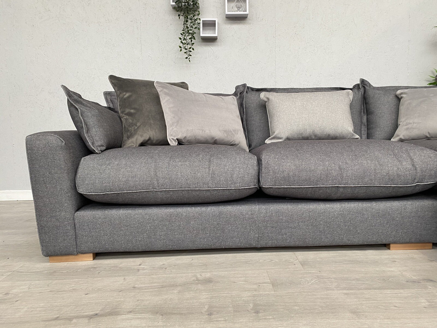 Sofology - GAIA Fabric RHF Open End Corner Sofa, Grey Slate Mix - RRP £3,499