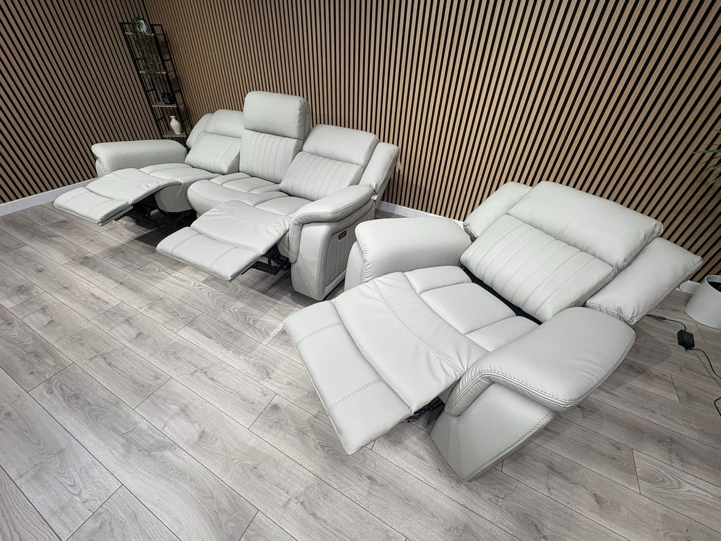 DOMINO Leather 3 Seater Sofa + Armchair Set, Power Recliners - RRP £2,795