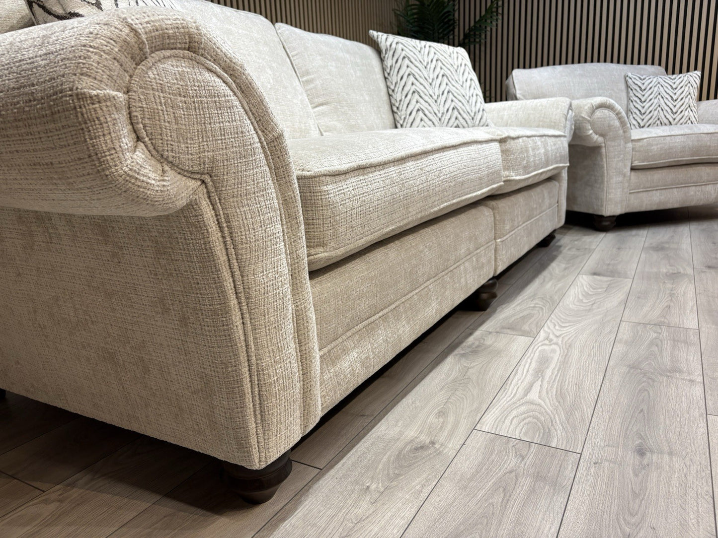 NEW BLENHEIM Fabric 4 Seater Sofa + Loveseat Armchair - RRP £4,540