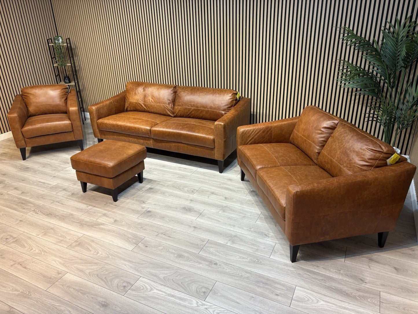 John Lewis BAILEY Style Leather 3 + 2 Seater Sofas, Armchair + Stool - RRP £4648