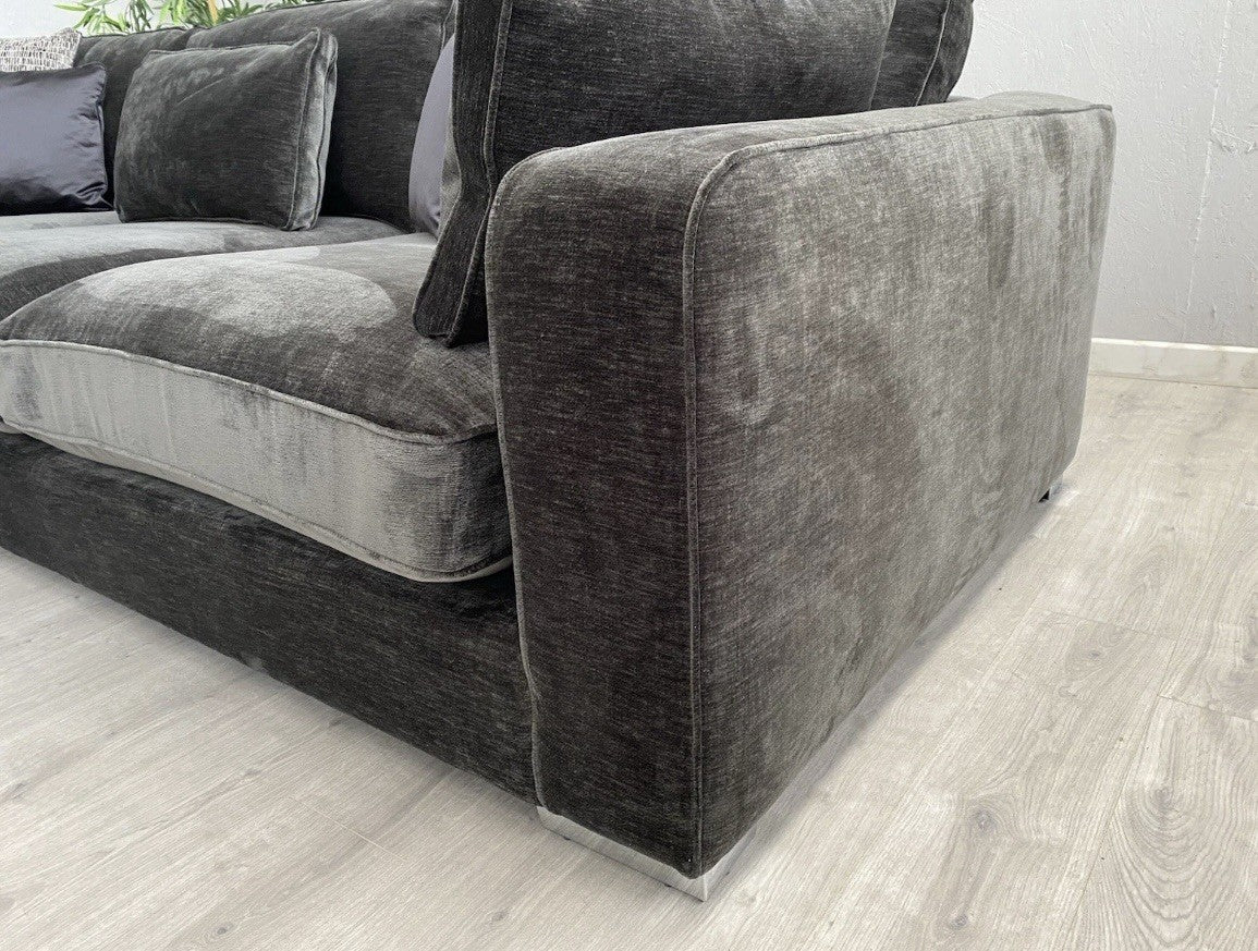 Sofology - CAVALLI Fabric Corner Sofa, 3 Corner 1.5 Chenille Slate - RRP £4,599
