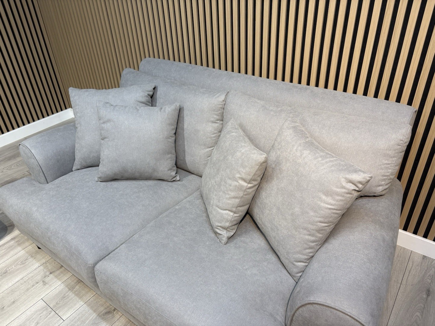 Laura Ashley LYNDEN Style Fabric 3 Seater + 2 Seater Sofa Set, Grey - RRP £2,500