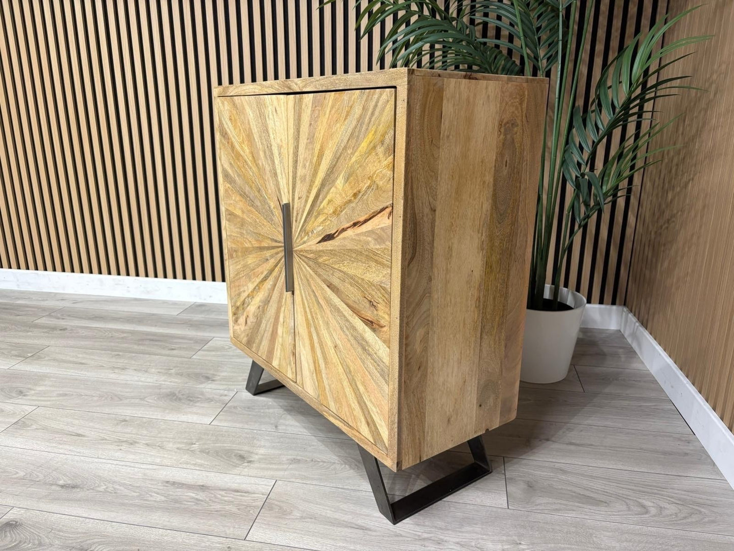 NEXT Sample - Geo Mango Wood Hall Cabinet - RRP: £895