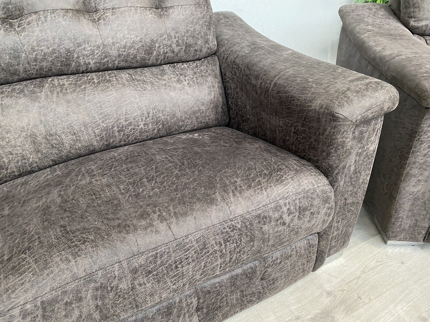 DFS - La-Z-Boy HOLLYWOOD Fabric 3 Seater Manual Recliner Sofa + Cuddler Armchair