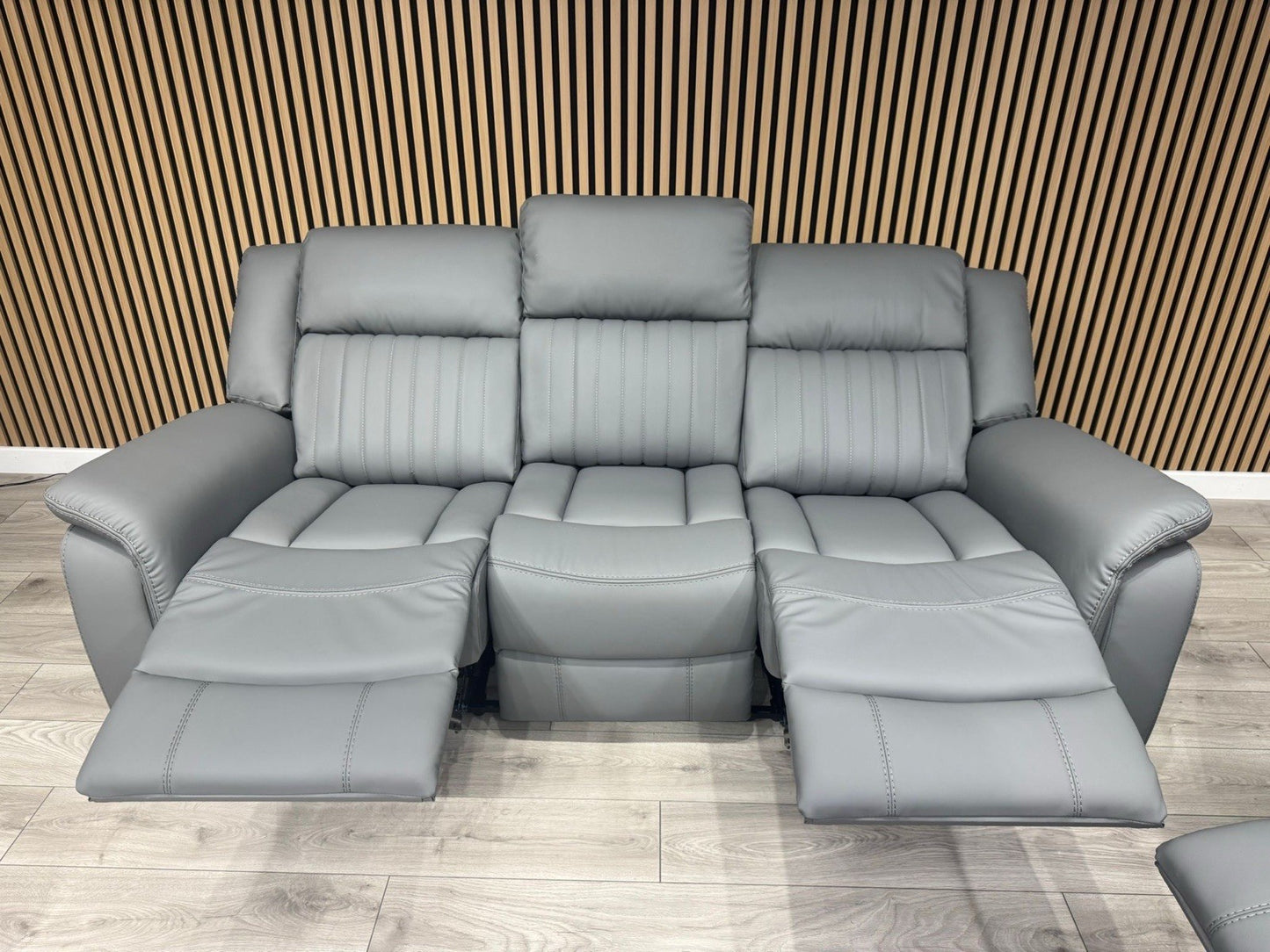 DOMINO 3 Seater + 2 Seater Leather Sofa Set, Power Recliners - RRP £2,995