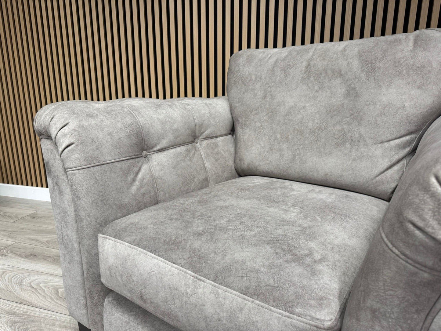Furniture Village Boutique AURA Fabric 2 x Armchairs, Oatmeal - RRP £2,190