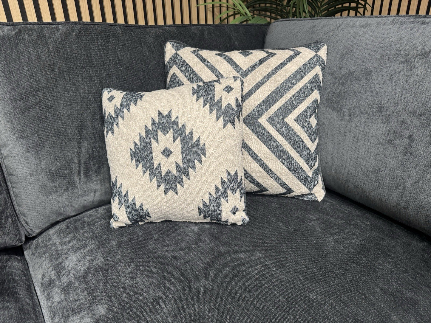 Sofology CAVALLI Style Fabric 3 Corner 3 Sofa + Footstool, Slate - RRP £6,398