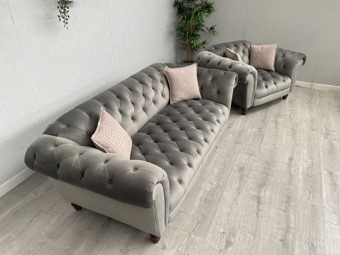 Alexander James Luisa Chesterfield 3 Seater Sofa + Armchair Set - RRP £3,930